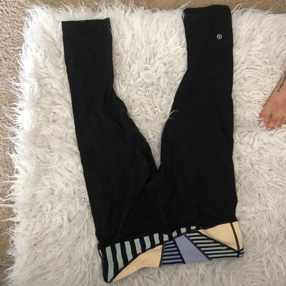 Lulu lemon cropped black leggings with band